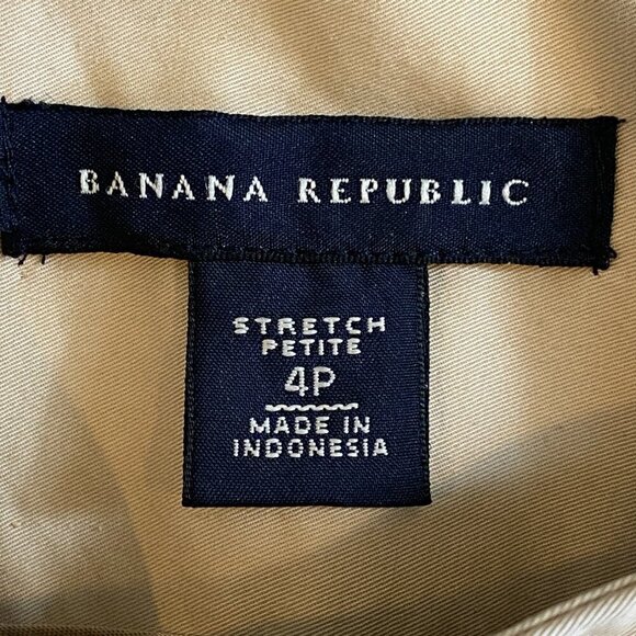 Banana Republic Cotton Smocked Waist Pocket Skirt Sz 4P Light Khaki-Beige #349C - Picture 7 of 9